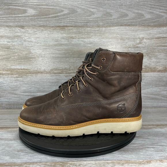Timberland Women's Sensorflex Brown Leather Sneakers Boots Size 11 - Picture 1 of 9